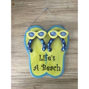 Wall Art | Ceramic FlipFlops | ‘Life’s a Beach’